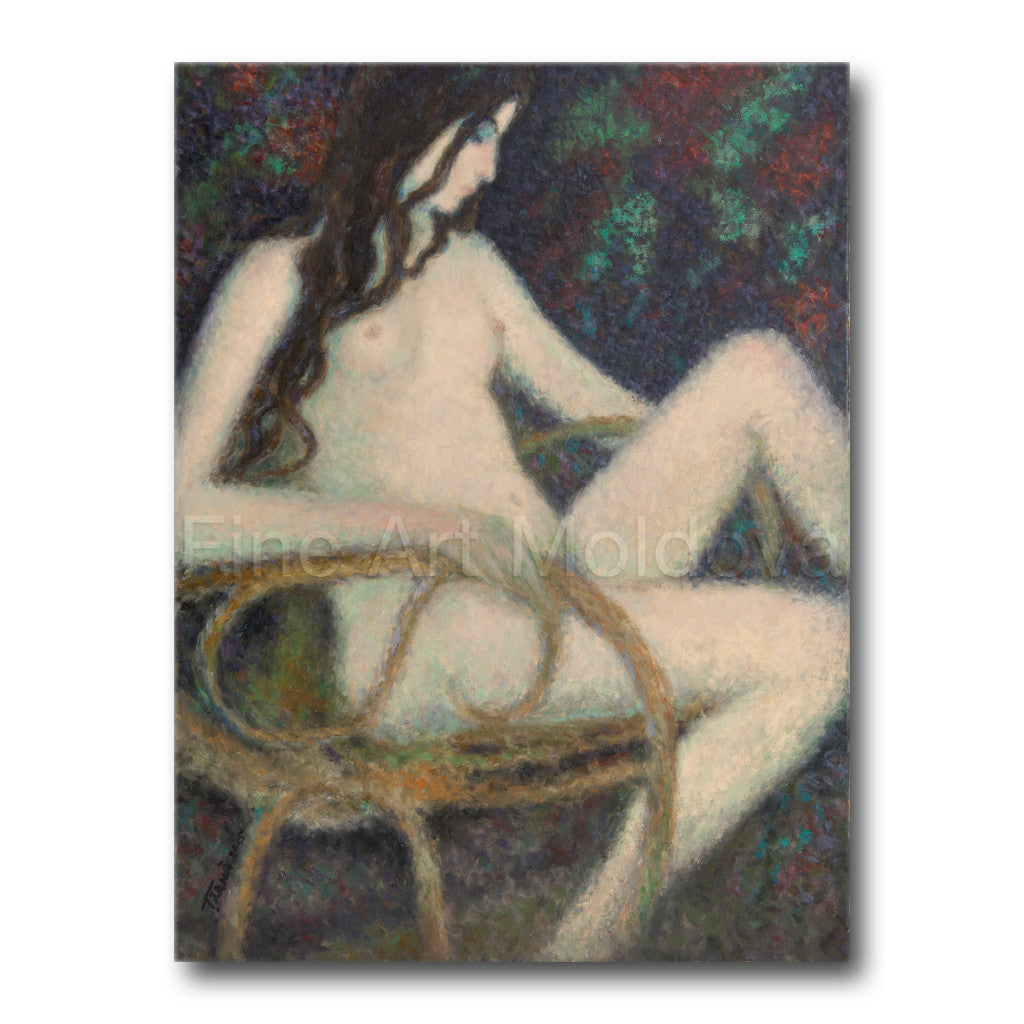 Original painting titled Nude by Moldovan artist Gheorghe Tărnă