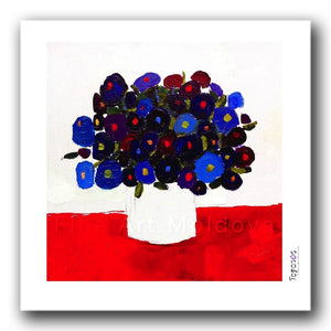 Fine art print titled Bouquet Bleu by Moldovan artist Cezara Kolesnik